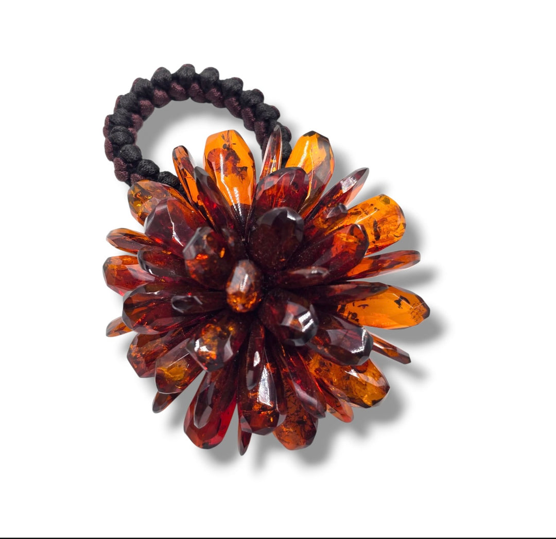 Bracciale “fiore” di ambra marrone del Baltico