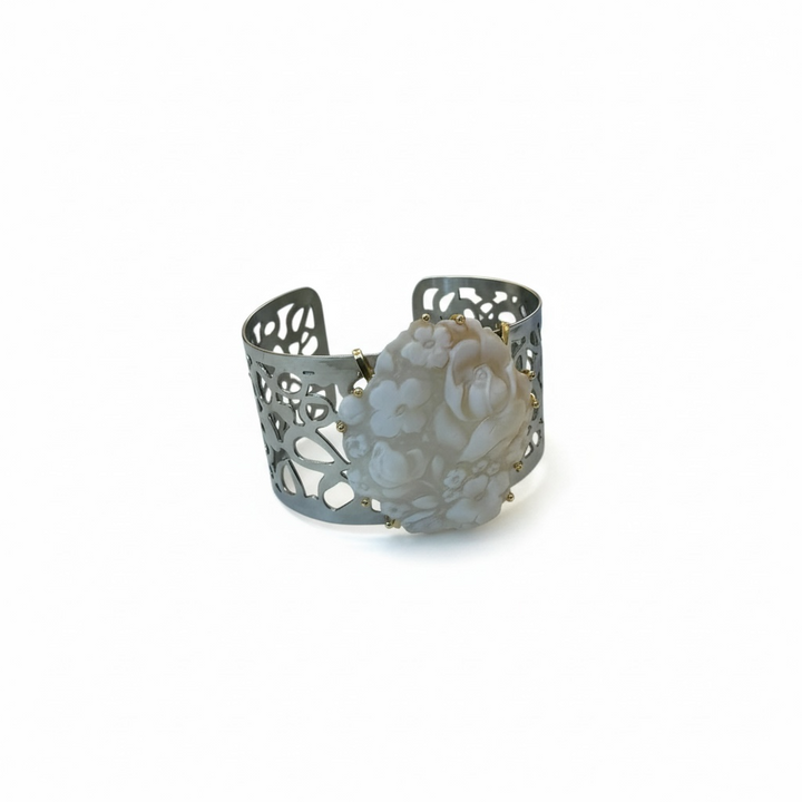 Bracciale Fiore di Cammeo montato in Argento