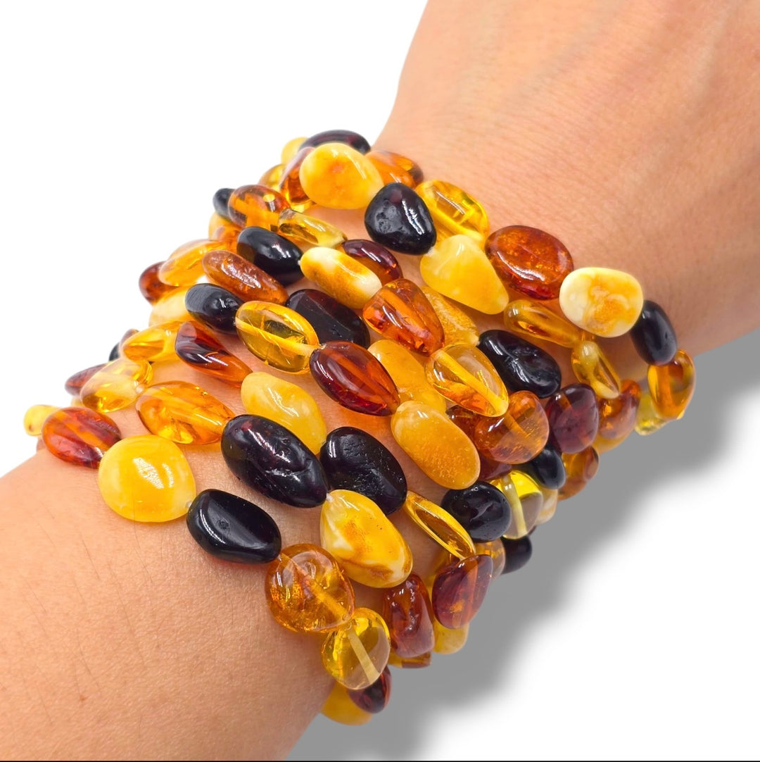 Multicolor Baltic amber bracelet