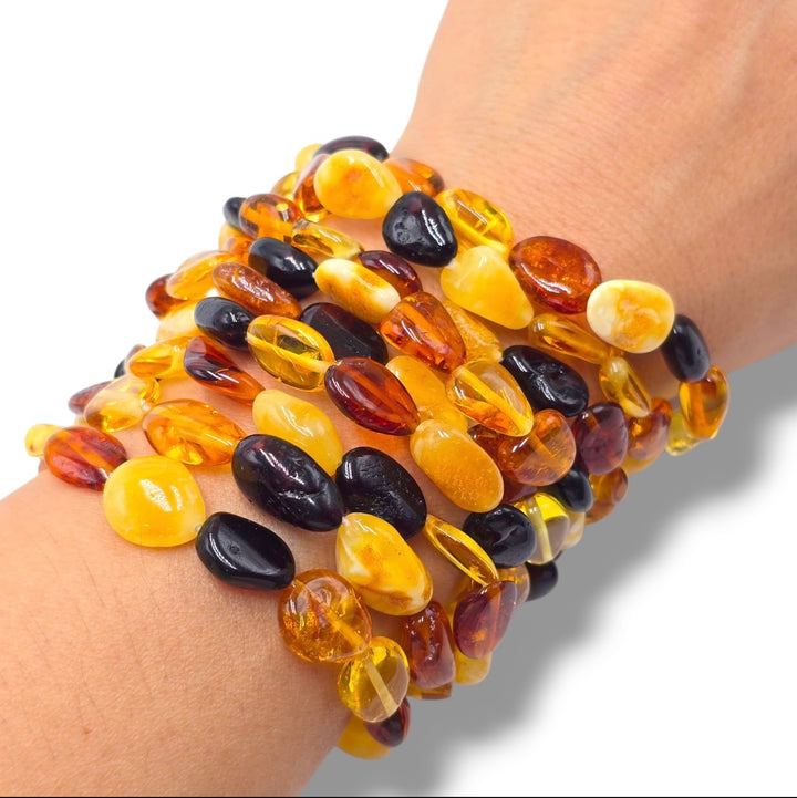 Multicolor Baltic amber bracelet