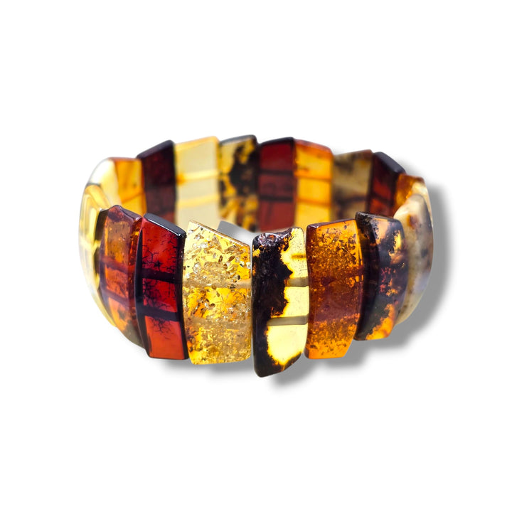 Bracciale multicolore di ambra del baltico