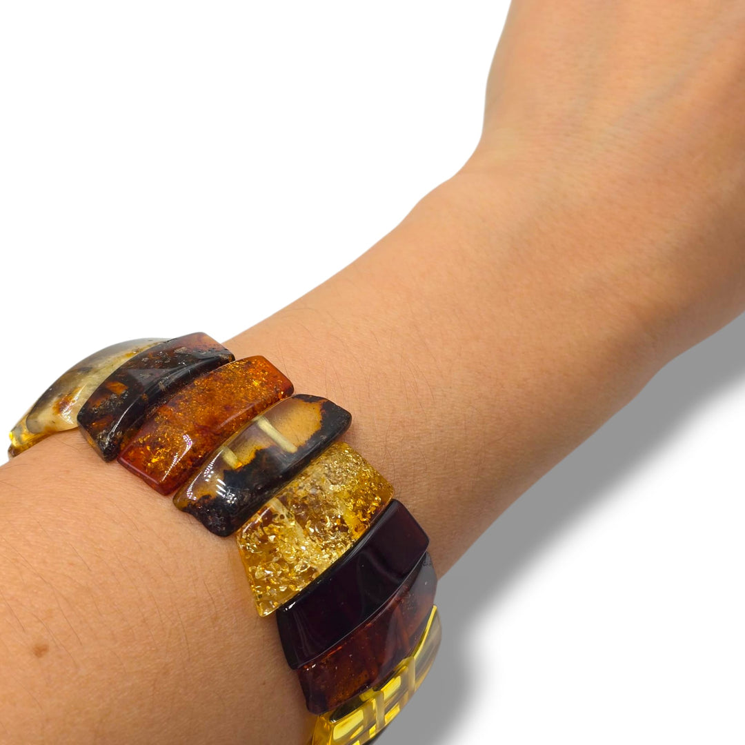 Bracciale multicolore di ambra del baltico