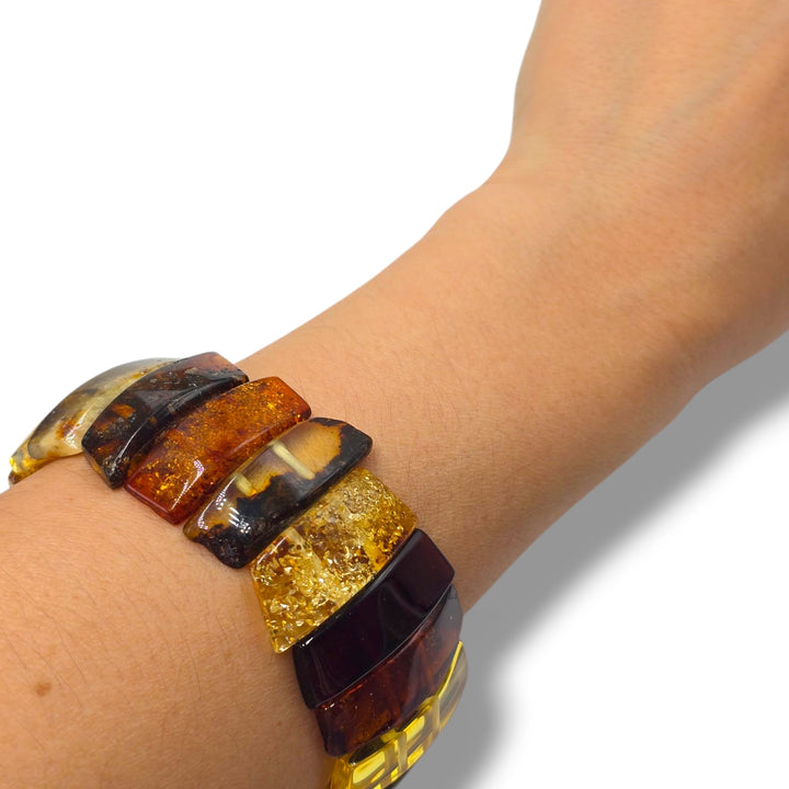 Bracciale multicolore di ambra del baltico