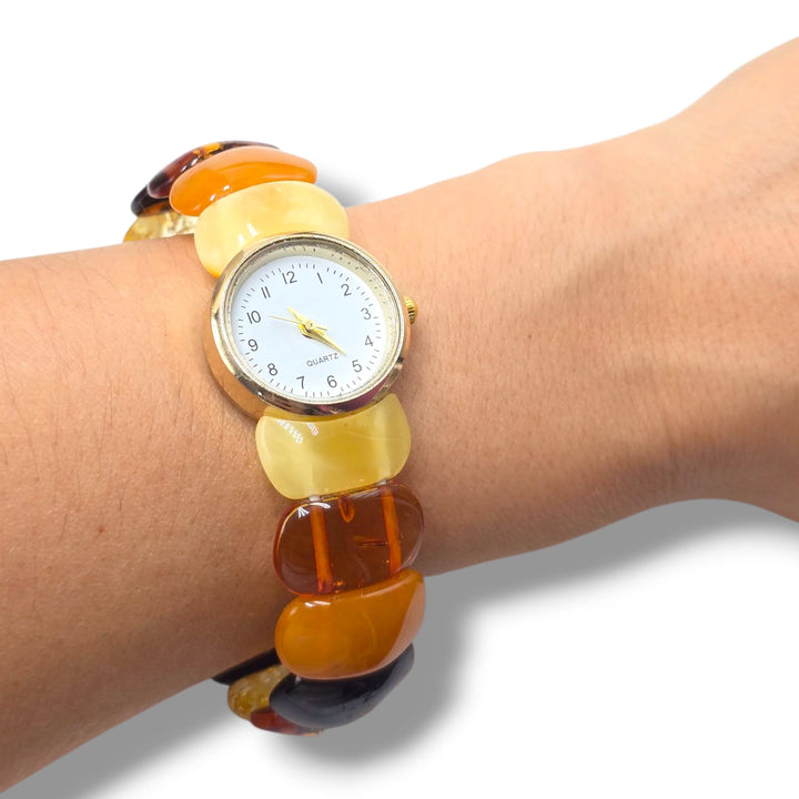 Bracciale orologio di ambra del Baltico