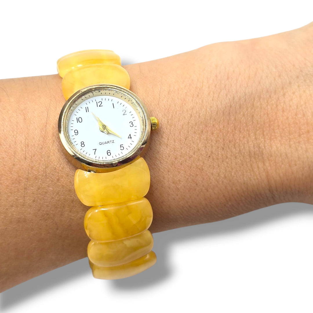 Bracciale orologio di ambra del Baltico
