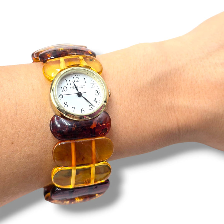 Bracciale orologio di ambra del Baltico