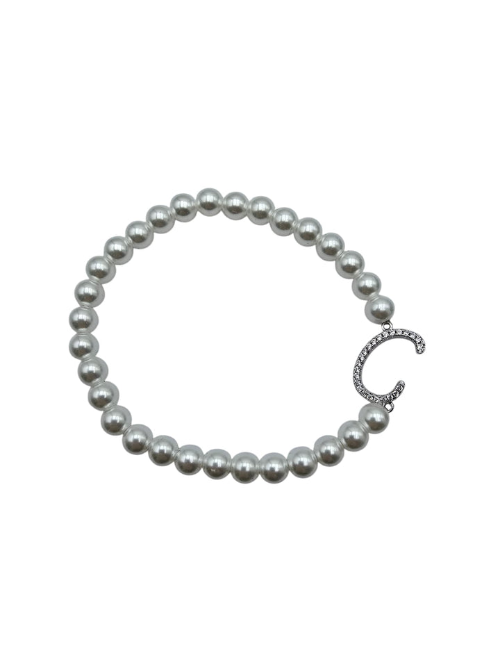 FINE COLLEZIONE  - Bracciale iniziale in argento montato su perle Lucia Vitiello Gioielli di Napoli