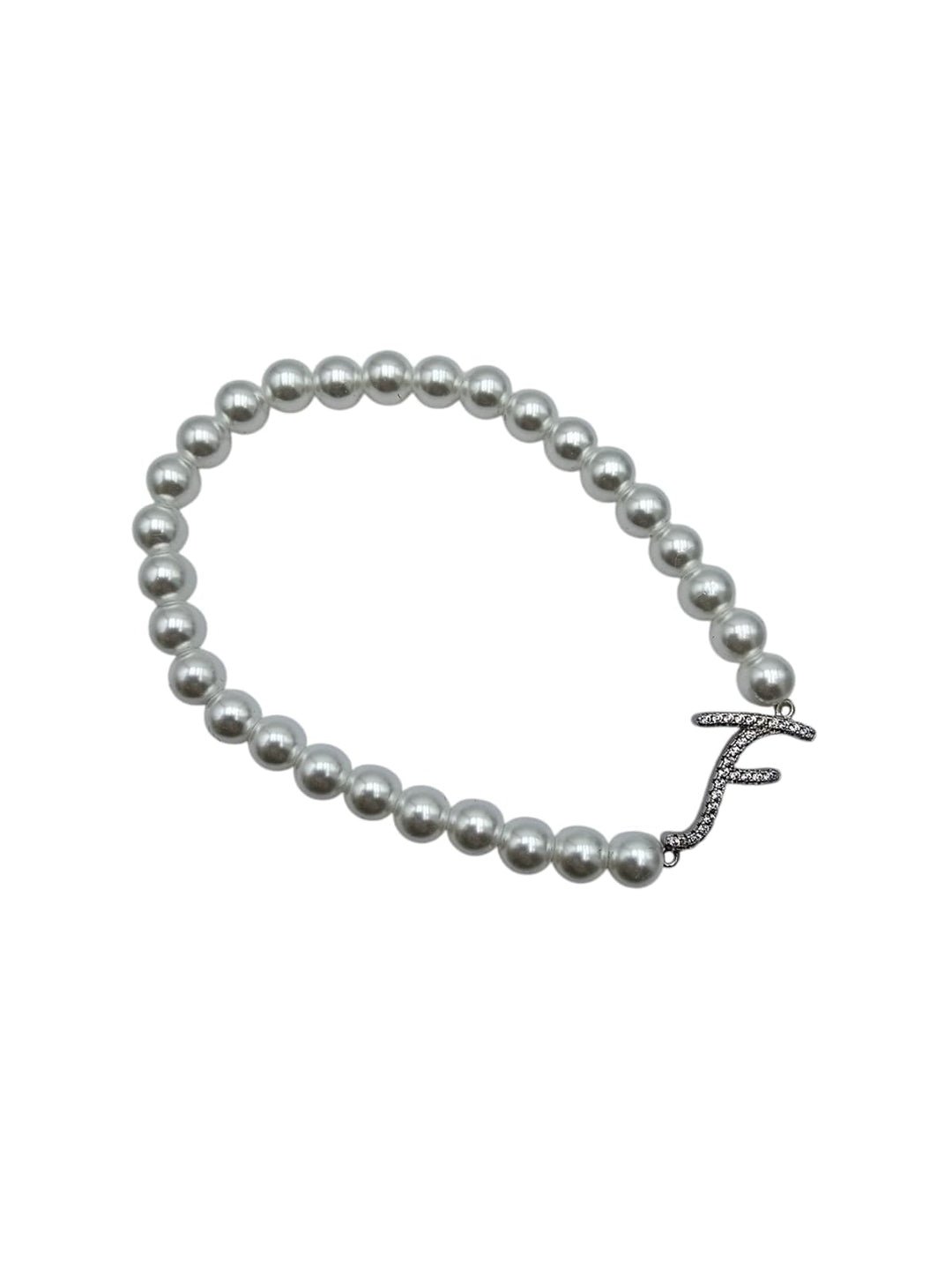 FINE COLLEZIONE  - Bracciale iniziale in argento montato su perle Lucia Vitiello Gioielli di Napoli