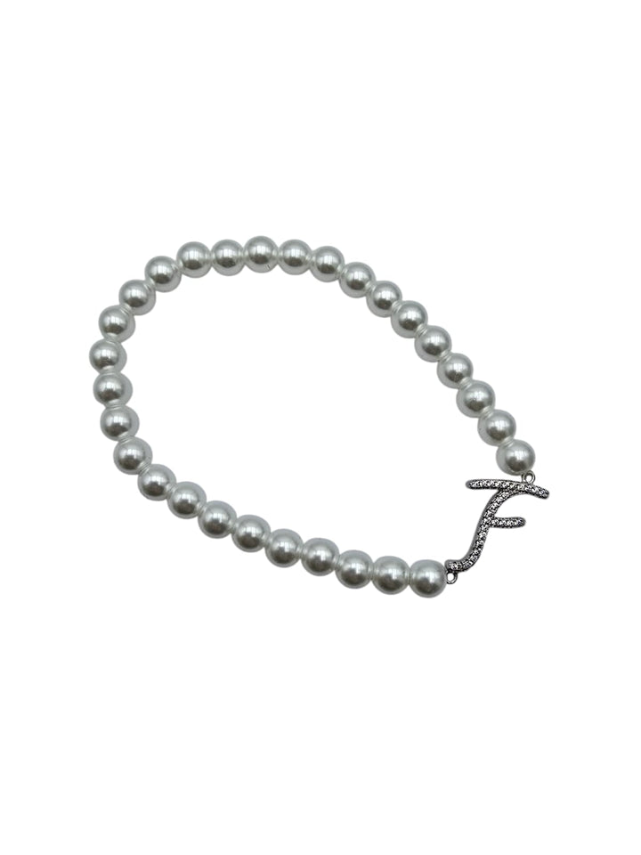 FINE COLLEZIONE  - Bracciale iniziale in argento montato su perle Lucia Vitiello Gioielli di Napoli