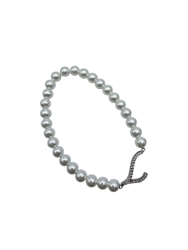 FINE COLLEZIONE  - Bracciale iniziale in argento montato su perle Lucia Vitiello Gioielli di Napoli
