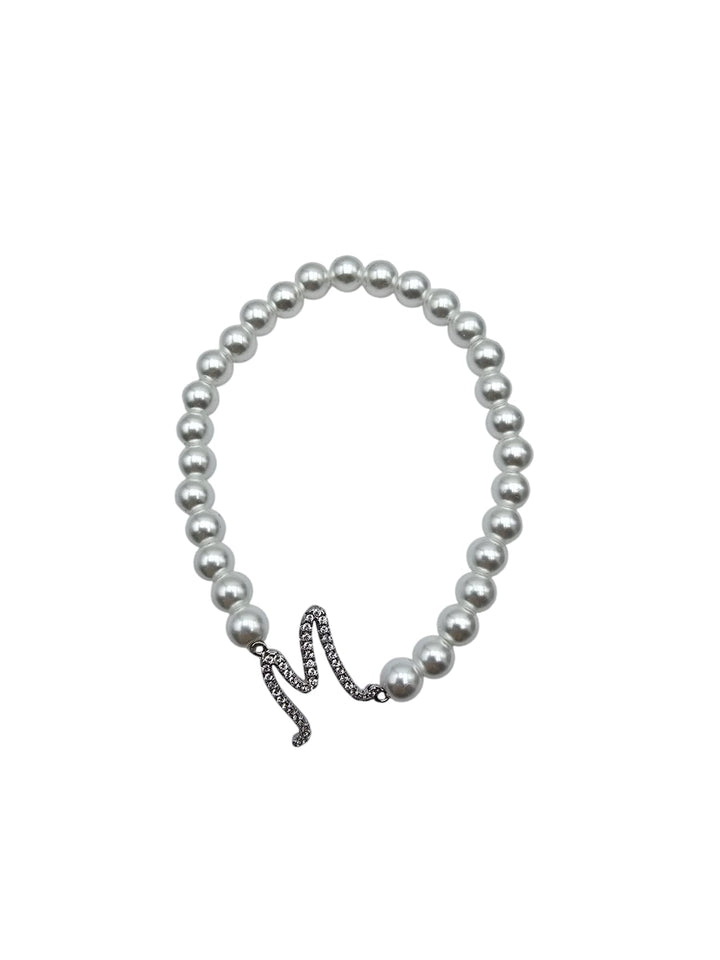 FINE COLLEZIONE  - Bracciale iniziale in argento montato su perle Lucia Vitiello Gioielli di Napoli