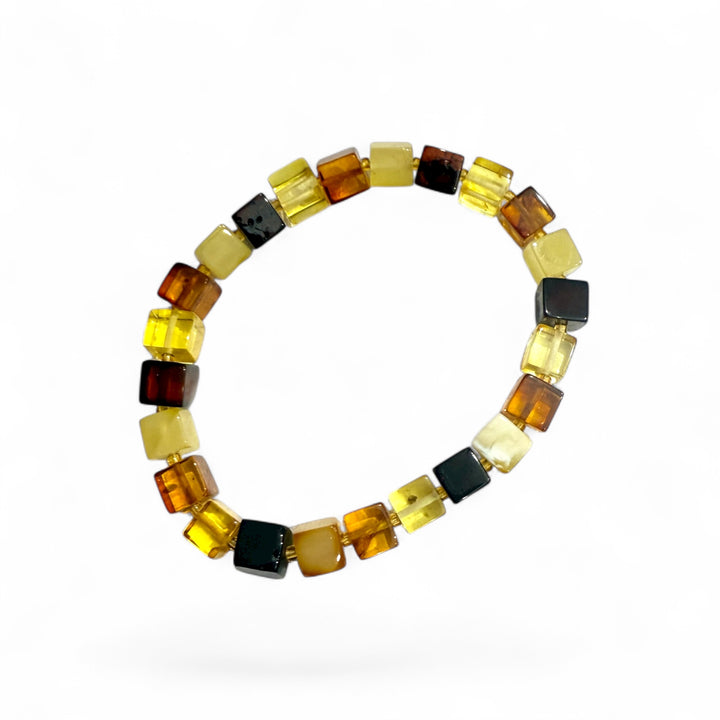Bracciale “quadrato” multicolore di ambra