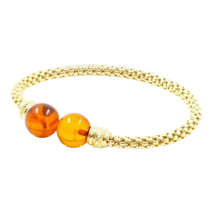 Amber slave bracelet mounted in silver