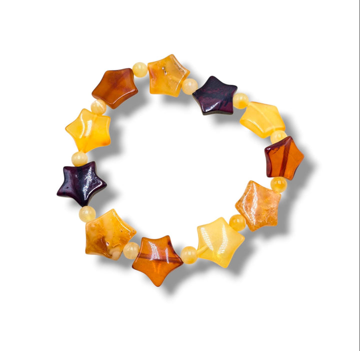Bracciale “stelle di ambra”, multicolore, del Baltico