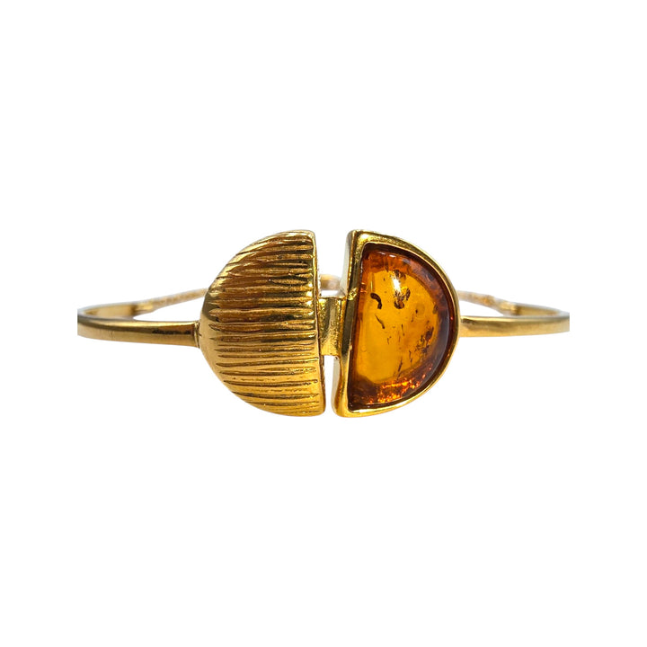 Amber patch bracelet mounted in silver