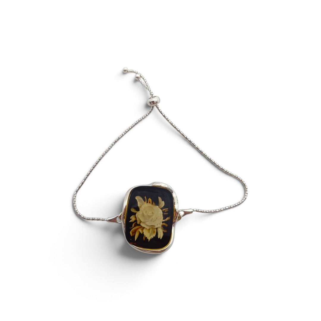 Bracciali Fiori di Ambra montati in Argento