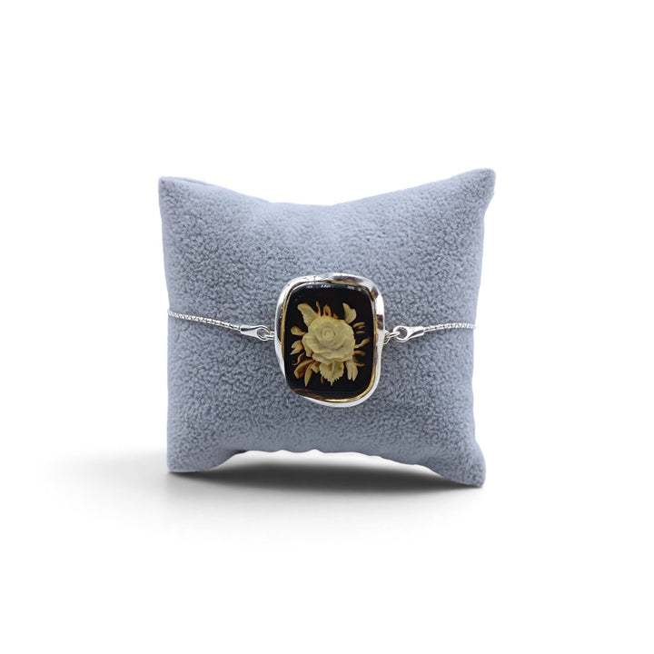 Bracciali Fiori di Ambra montati in Argento
