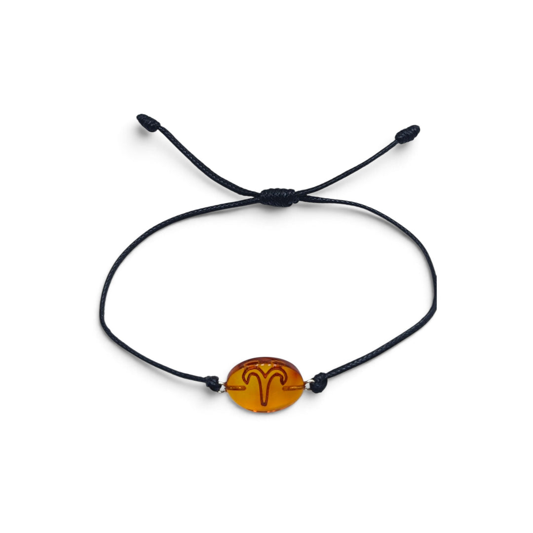 Bracciali Segni zodiacali di Ambra montati in Acciaio