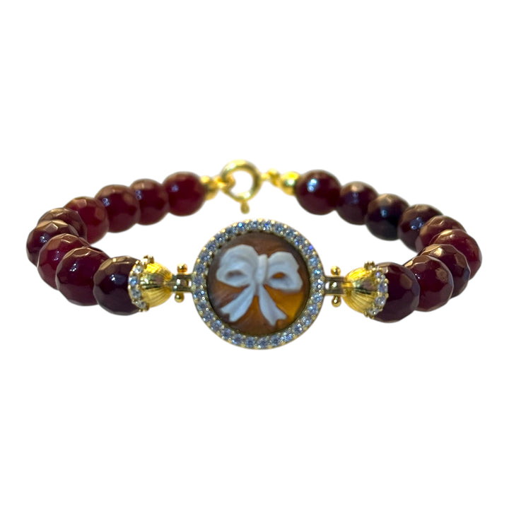 Bracciali colorati cammeo ed agata montati in argento e zirconi