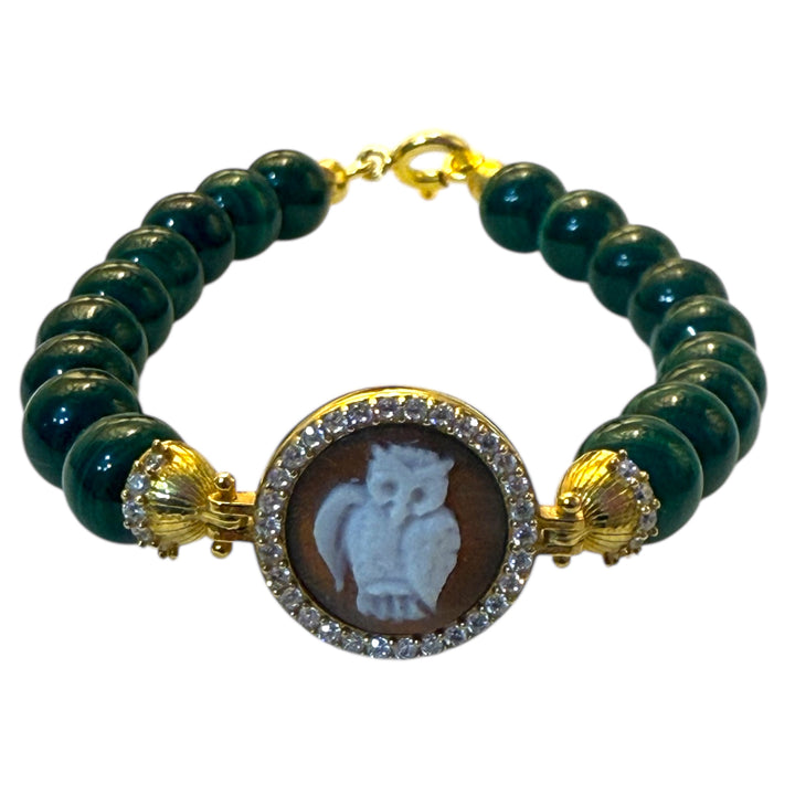 Bracciali colorati cammeo ed agata montati in argento e zirconi