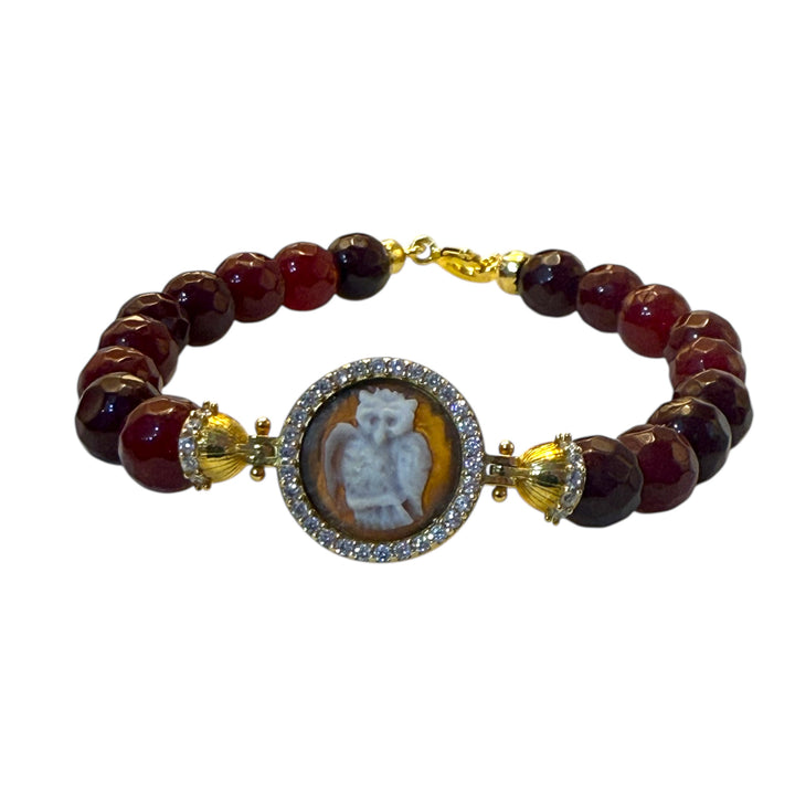 Bracciali colorati cammeo ed agata montati in argento e zirconi