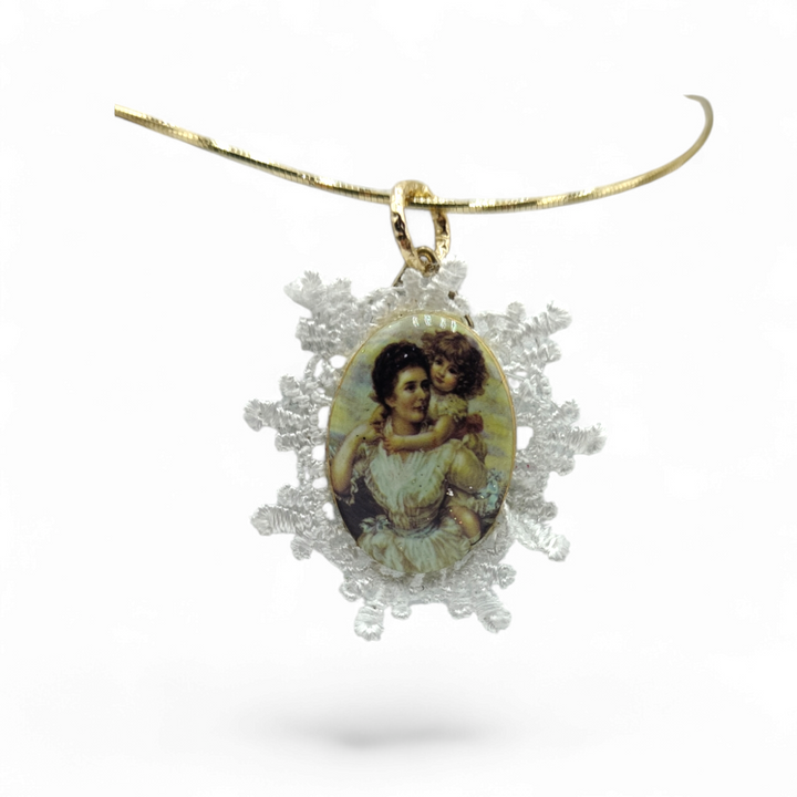 END OF COLLECTION - "Madonnina" necklace on ceramic
