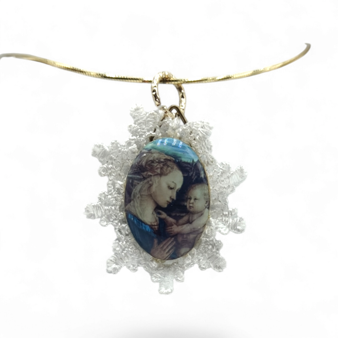 END OF COLLECTION - "Madonnina" necklace on ceramic