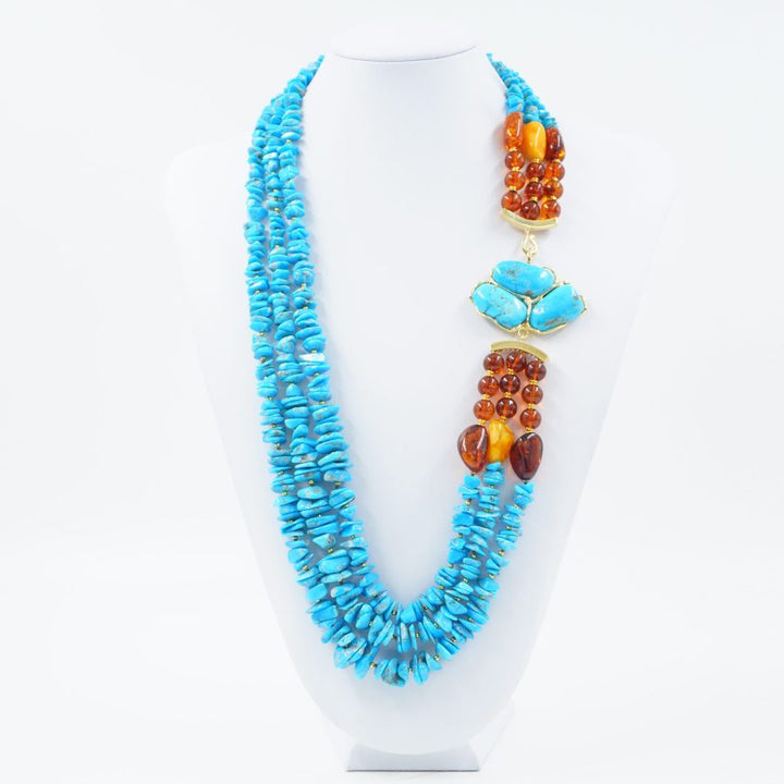 Amber and turquoise necklace