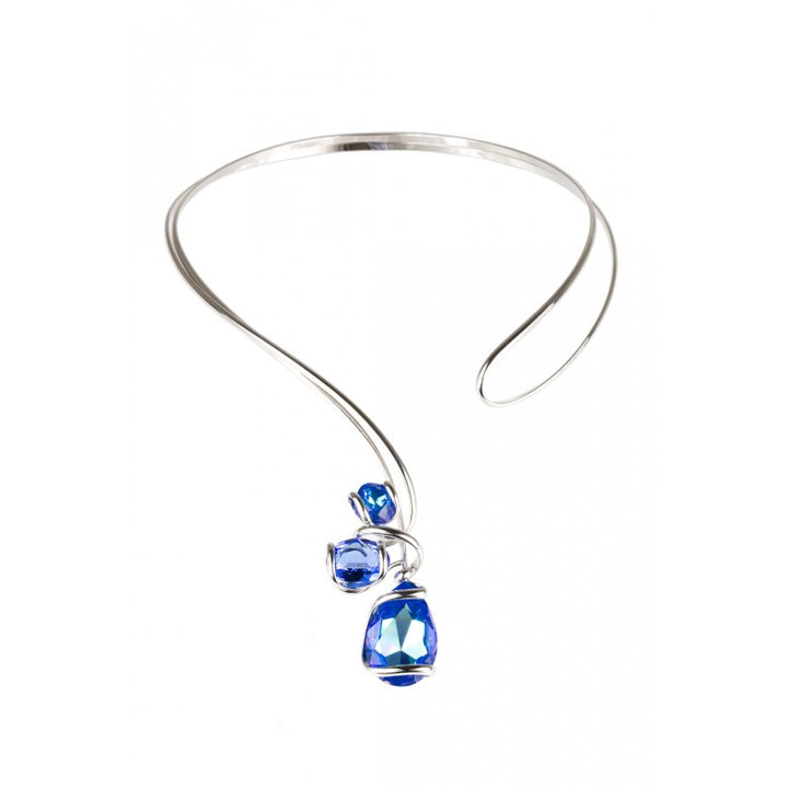 Collier in cristallo prezioso azzurro di Murano