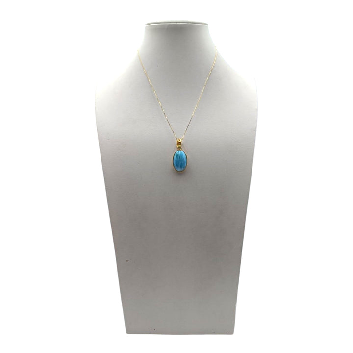 Ciondoli di Larimar montati in Argento Dorato