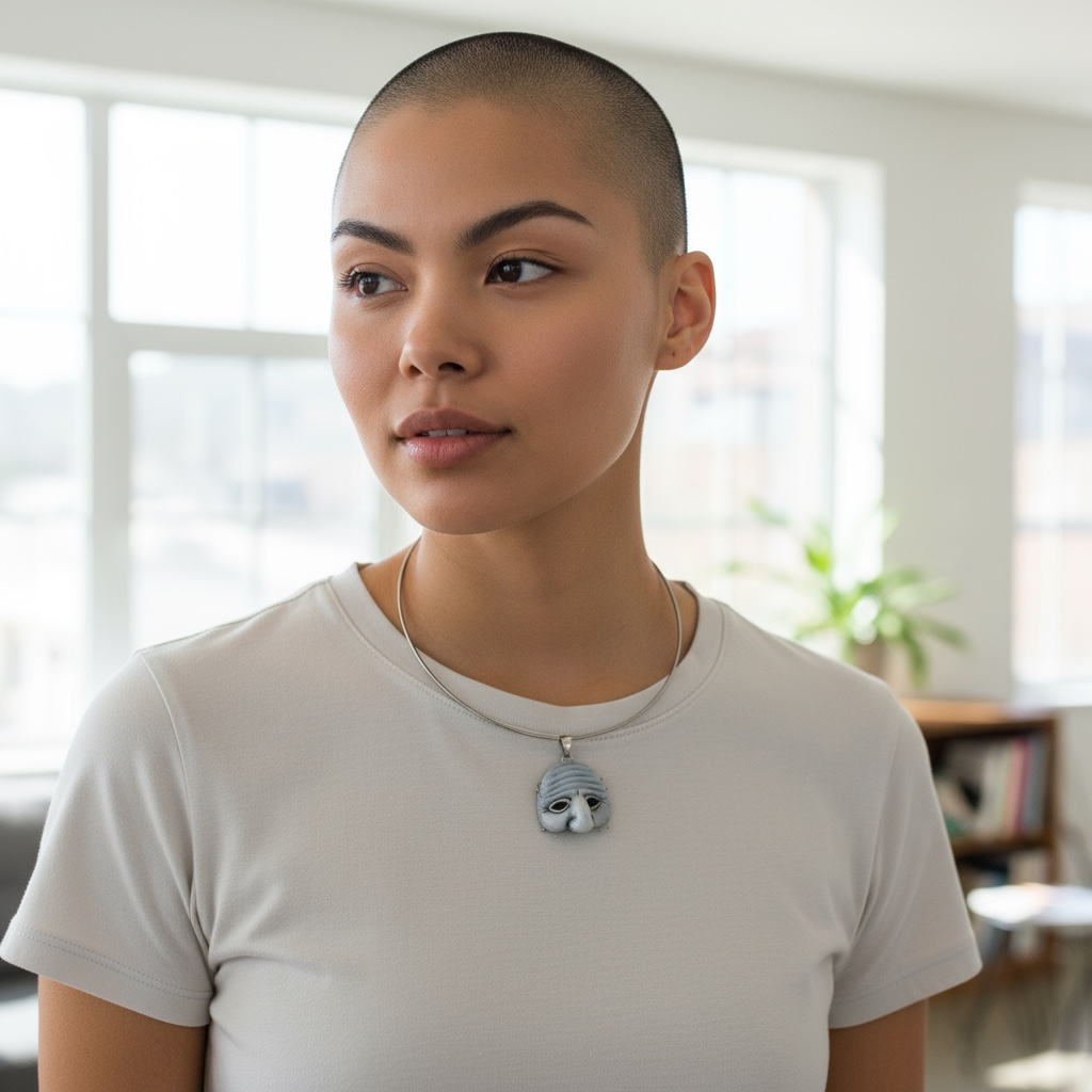 Necklace with Pulcinella Cameo Pendant set in Silver