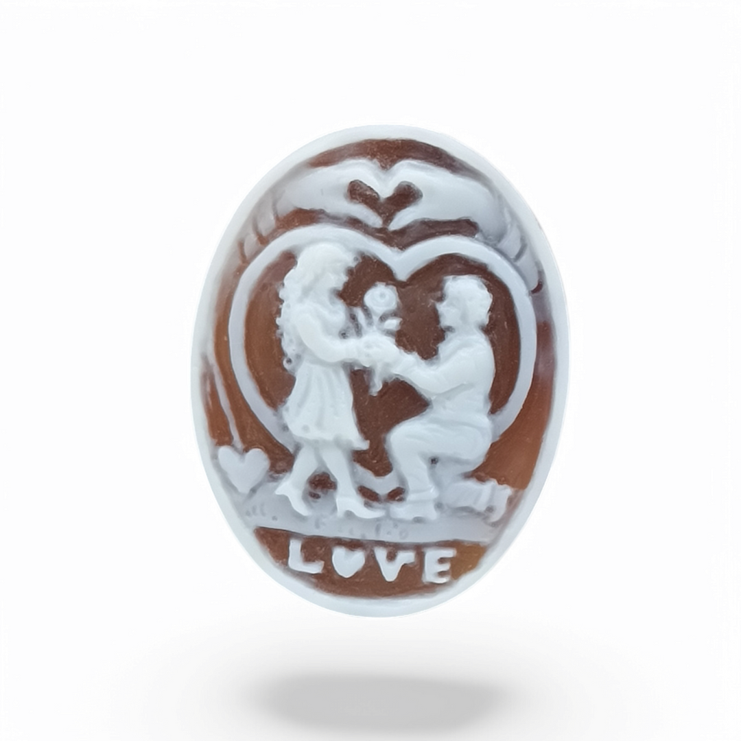 Idea regalo San Valentino - collana ciondolo "proposta di matrimonio" di cammeo sardonico