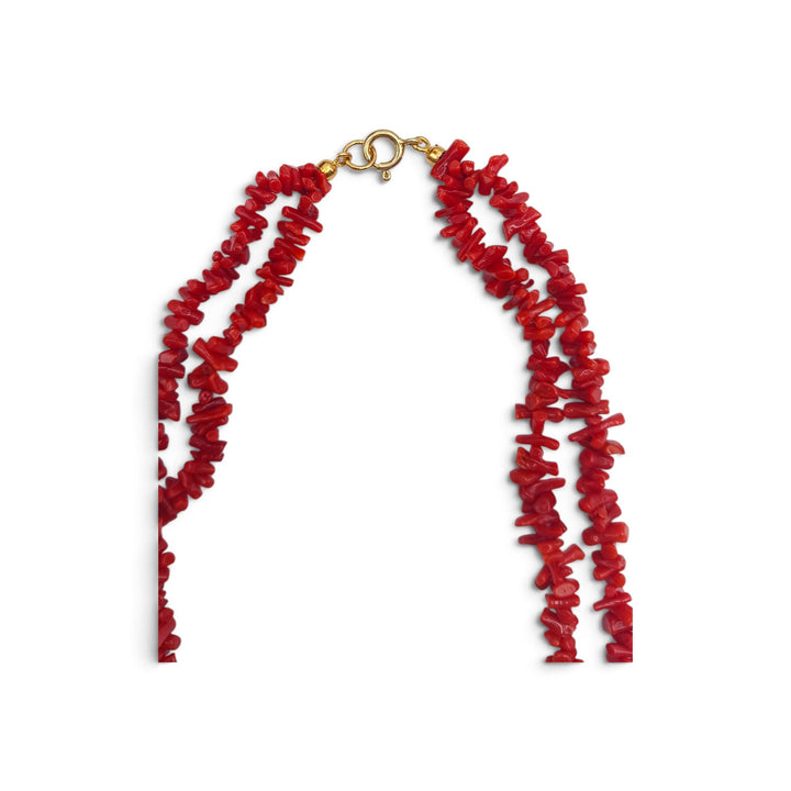 Collana di Corallo e Ambra montata in Argento Dorato