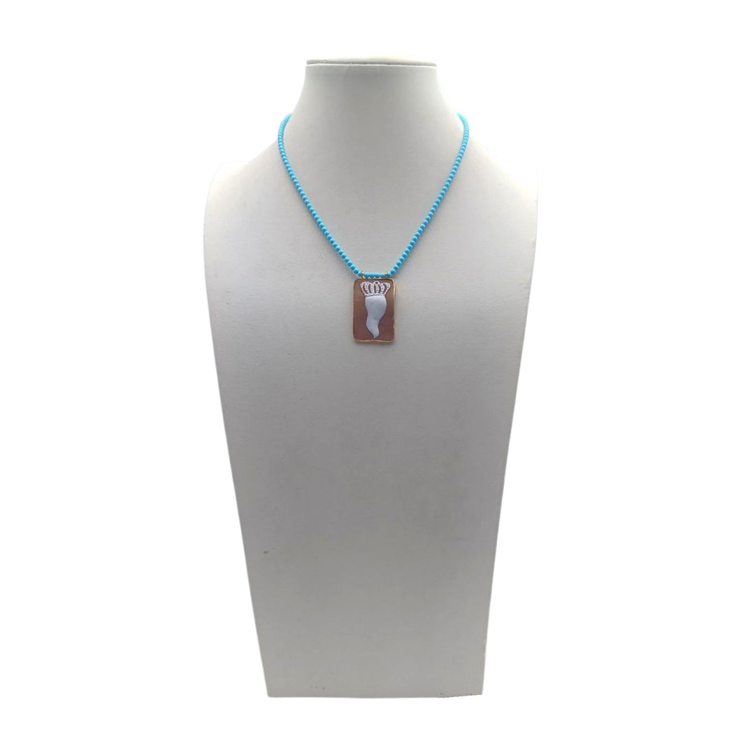 Collana con ciondolo corno di Cammeo montato in Argento Dorato