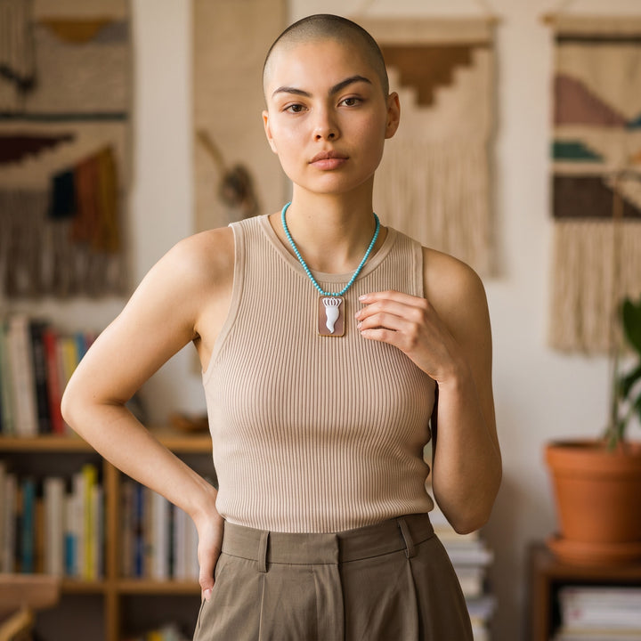 Collana con ciondolo corno di Cammeo montato in Argento Dorato