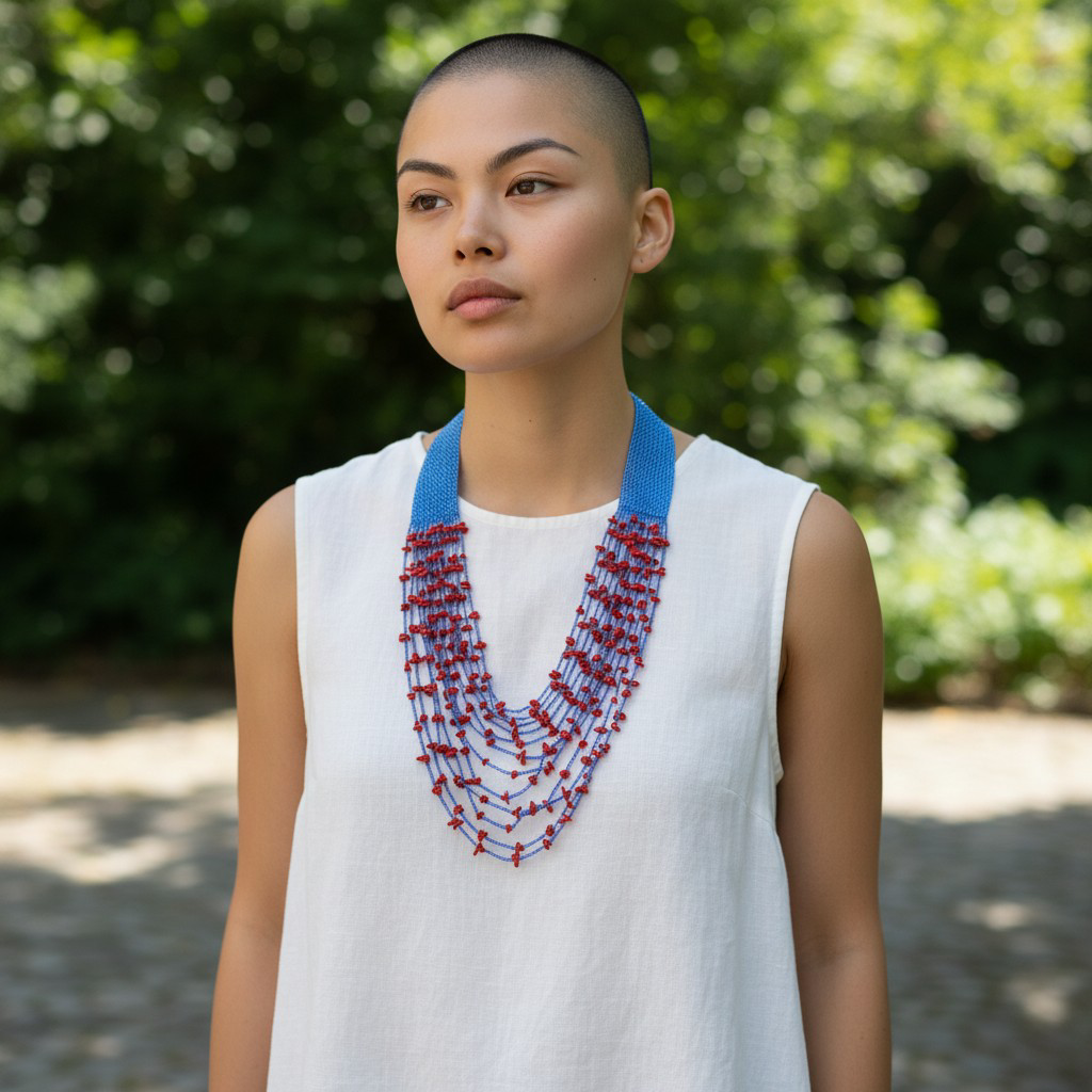 Collana di zirconi e Corallo
