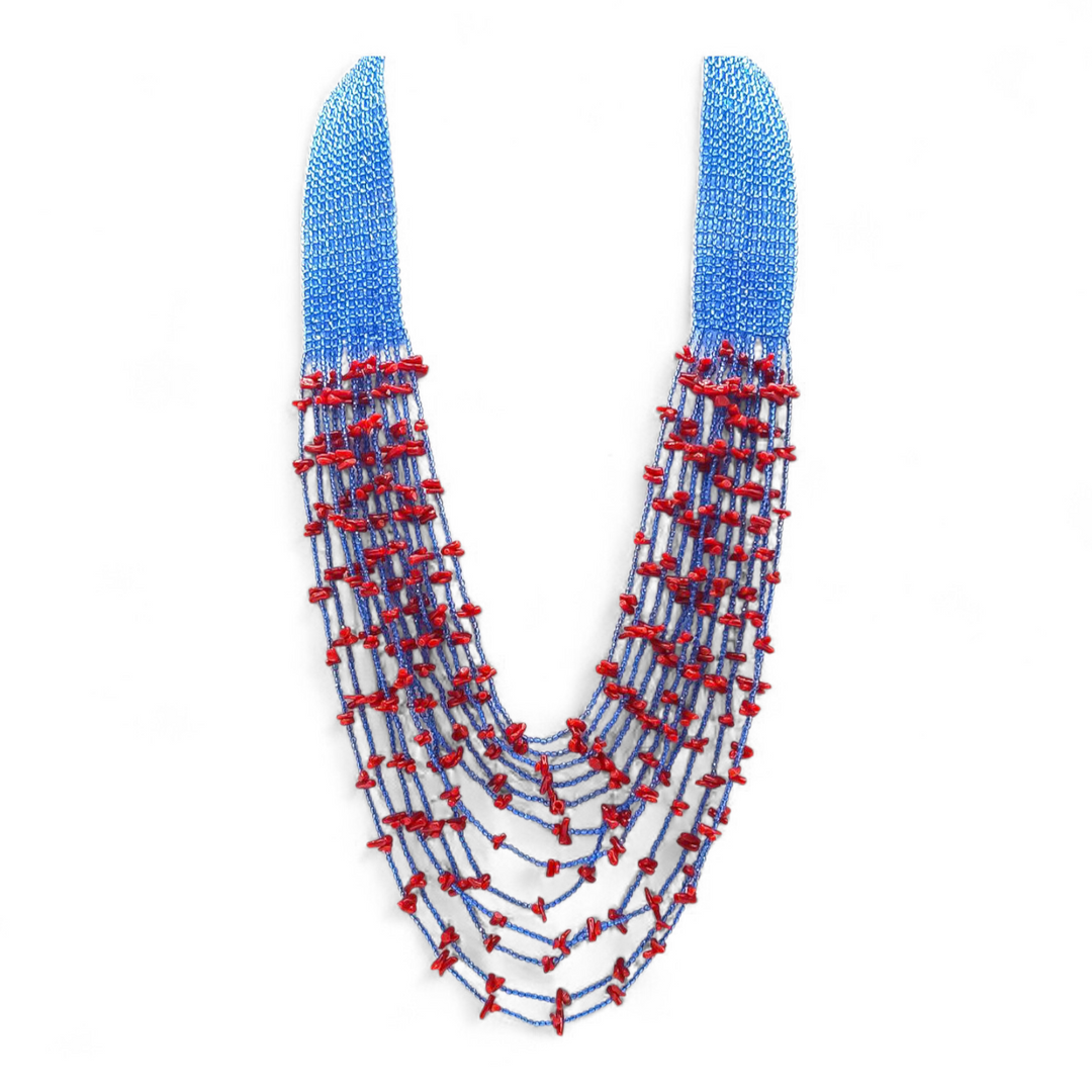 Collana di zirconi e Corallo