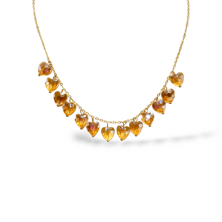 Precious crystal heart necklace