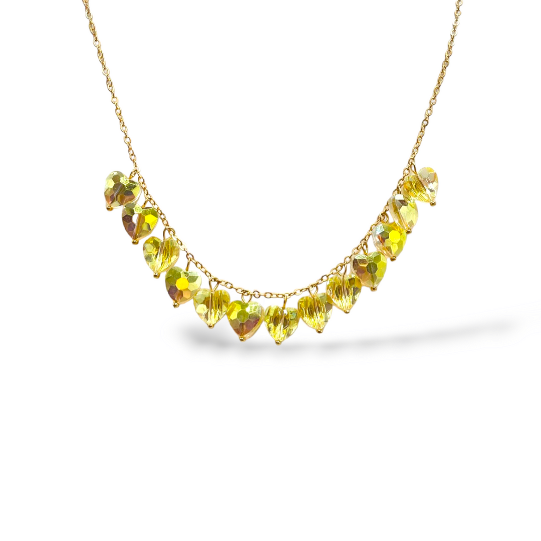 Precious crystal heart necklace
