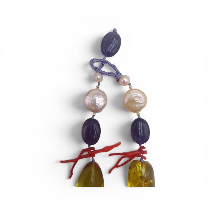 Collana Dea di cammeo montatura in ambra