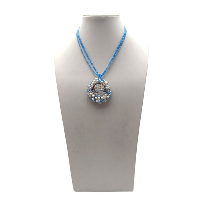 Collana Dea dei Fiori di Cammeo, Perle e Zirconi montata in Argento Dorato