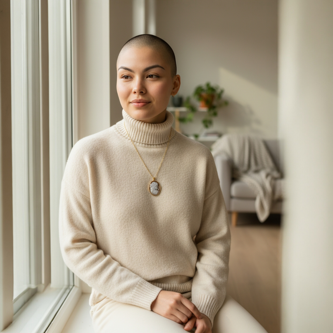 Collana con Ciondolo Dea dei Fiori di Cammeo montata in Argento Dorato