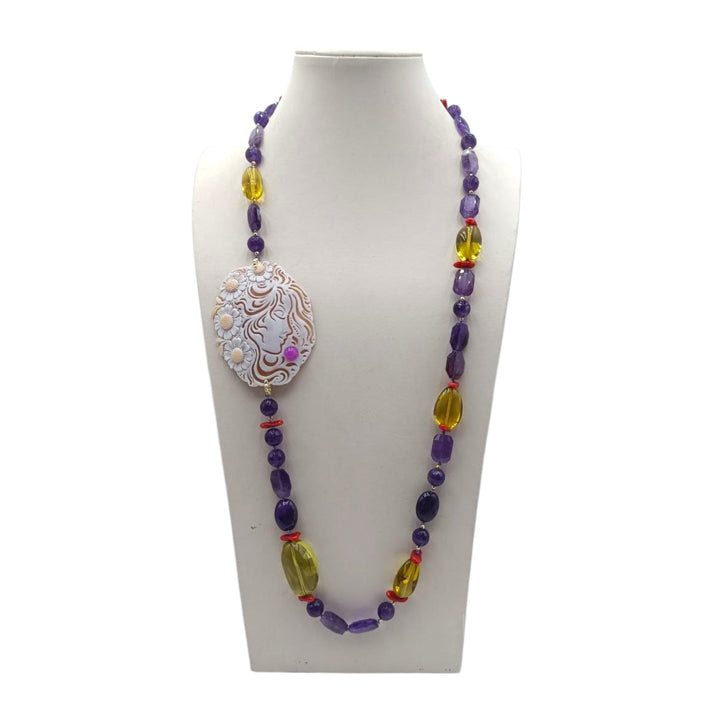 Collana Dea delle Margherite di Cammeo montata in ametista