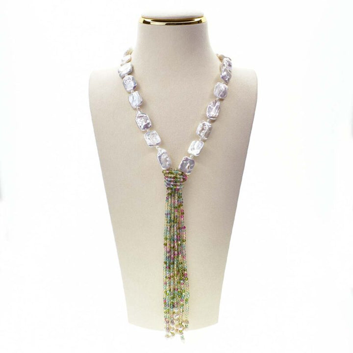Pearl and rock crystal necklace