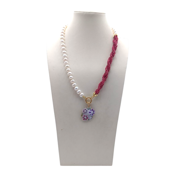 Ciondolo Fiori di Cammeo montato in Argento Dorato