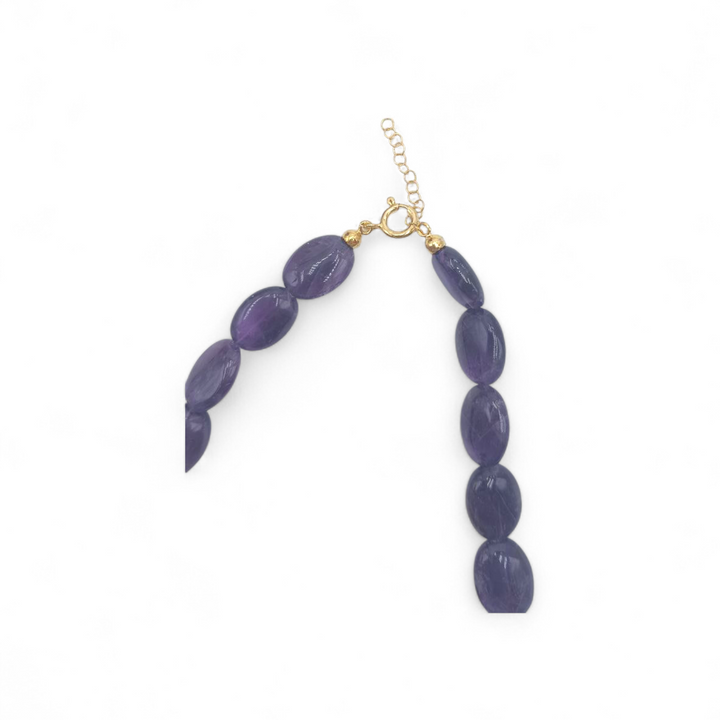 Collana Fiori di Cammeo e Ametista montata in Argento Dorato