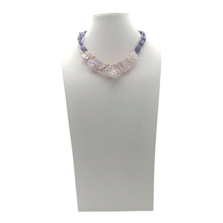 Collana Fiori di Cammeo e Ametista montata in Argento Dorato