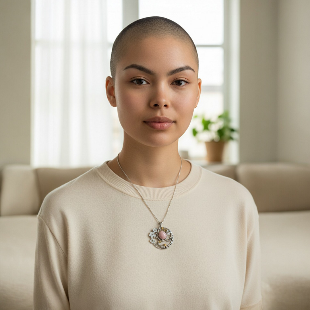 Collana con Ciondolo Floreale di Madreperla e Conchiglia montata in Argento