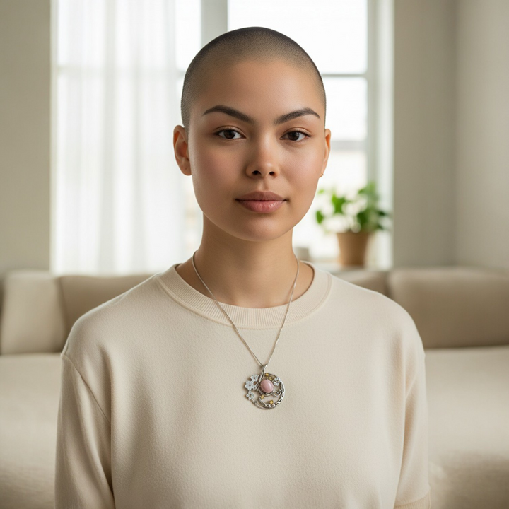 Collana con Ciondolo Floreale di Madreperla e Conchiglia montata in Argento