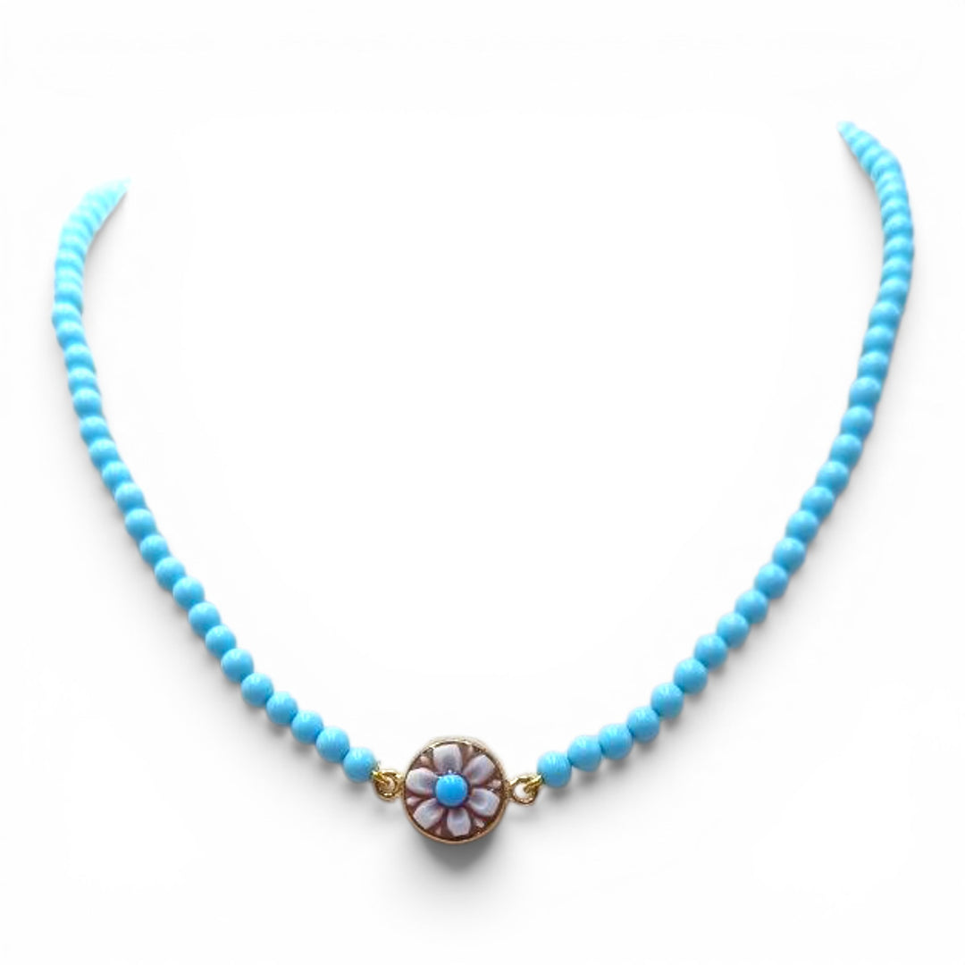 Collana Fiore di Cammeo montata in Argento Dorato
